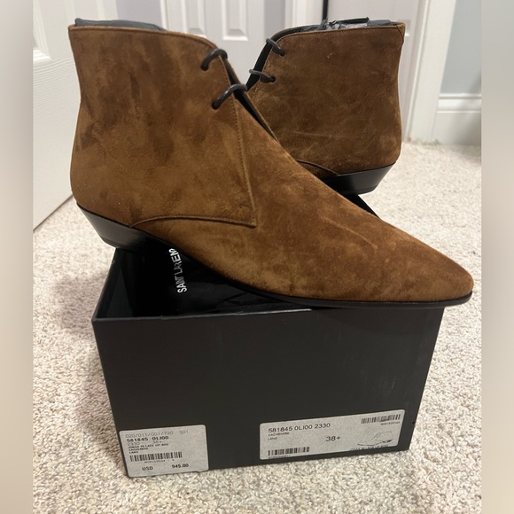 Saint Laurent Jonas 25 Suede Lace up Boot - Picture 1 of 2